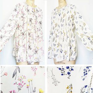 Sonja Betro Womens SET OF 2 Bundle Peasant Boho Summer Top Blouse Floral  M NWT